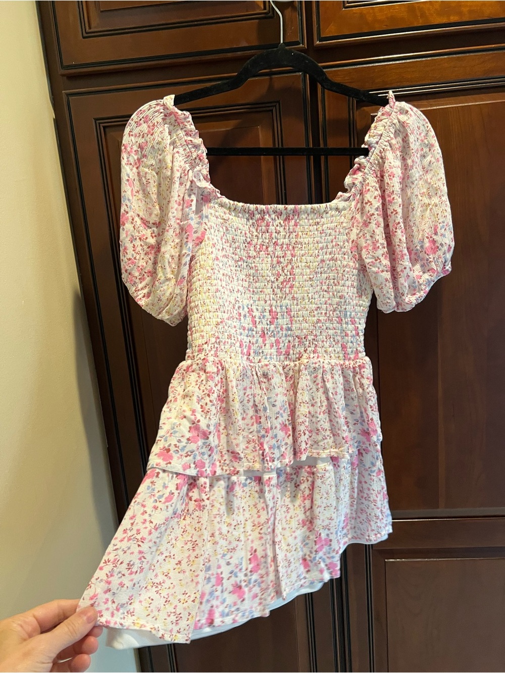 Japna Pink Floral Off-Shoulder Ruffled Top - S - Picture 5 of 7